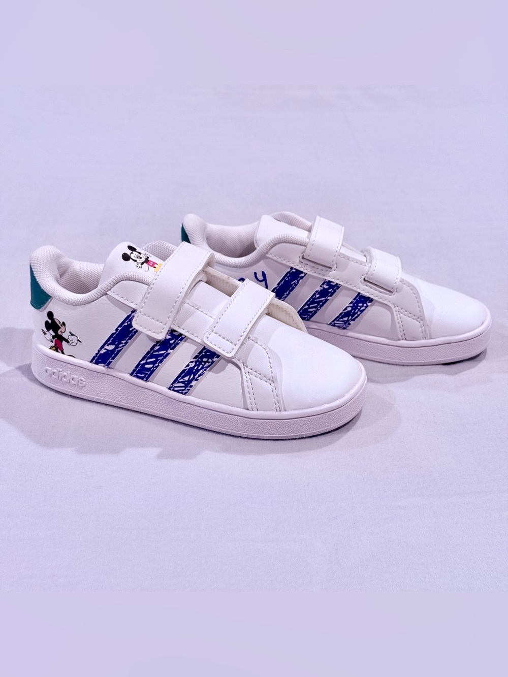 Adidas x Disney Sneakers Boys 10 Girls Mickey Mouse Grand Court White Toddlers